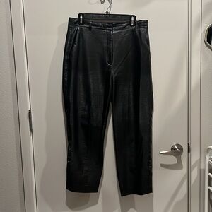 Aritzia Babaton Command Cropped Vegan Leather Pant - Black, Size 12